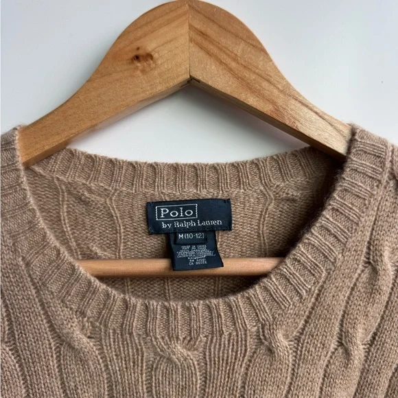 Ralph Lauren Women’s Beige Cable Knit Crewneck Sweater - Picture 2 of 3